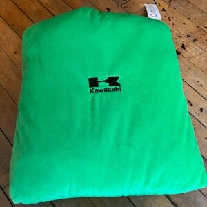Kawasaki lime green microfur blanket in pillow